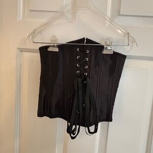Unbranded Black Fancy Corset w/Fancy Ties & Snaps Size S